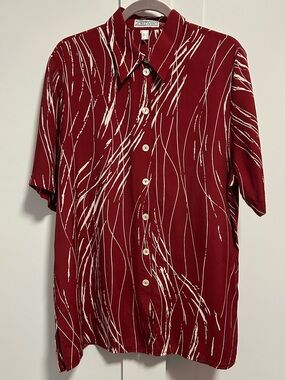 Vintage Jean France pattern short sleeve button up shirt in a size 40